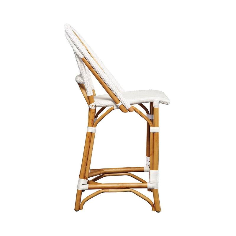 Leroy Rattan Counter Stool, White
