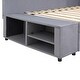 preview thumbnail 15 of 16, Twin Size L-Shaped Upholstered Platform Bed with Built-In Storage and Drawers, Velvet Fabric