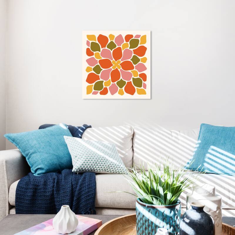 Wynwood Studio Canvas Abstract Bushy Bouquet Orange and Dark Orange Modern & Contemporary Wall Art Canvas Print