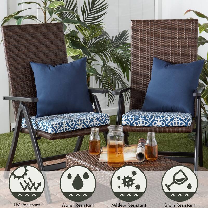 Greendale Home Fashions 18" Square Outdoor Chair Pad (Set of 2)