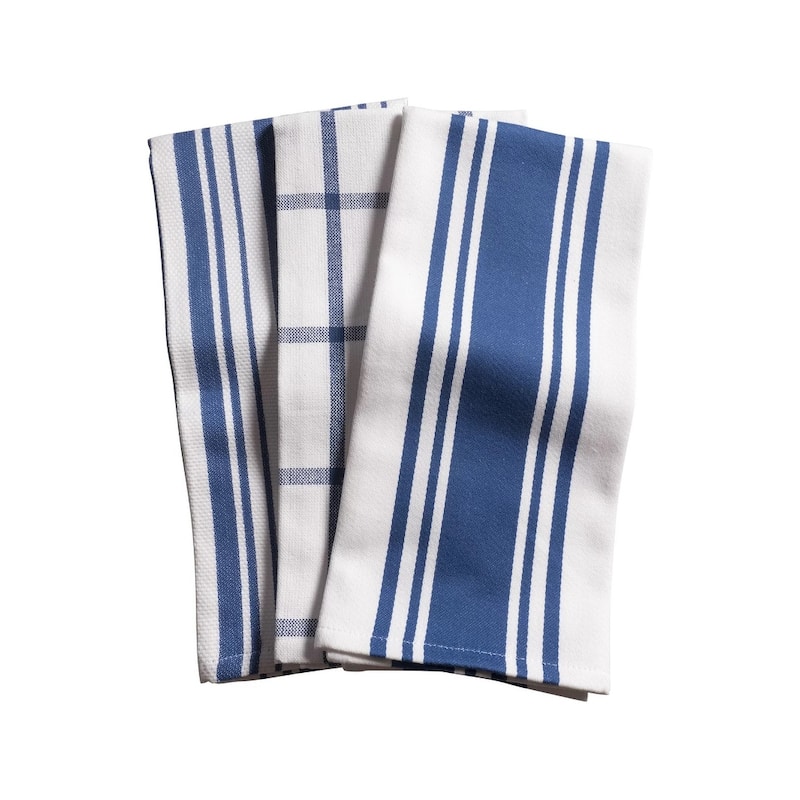 KAF Home Set of 3 Pantry Towels - 20 x 30 - Blue