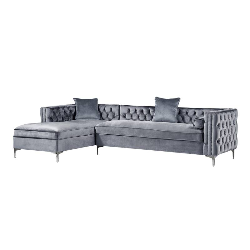 Dante Velvet Chaise Sectional Sofa