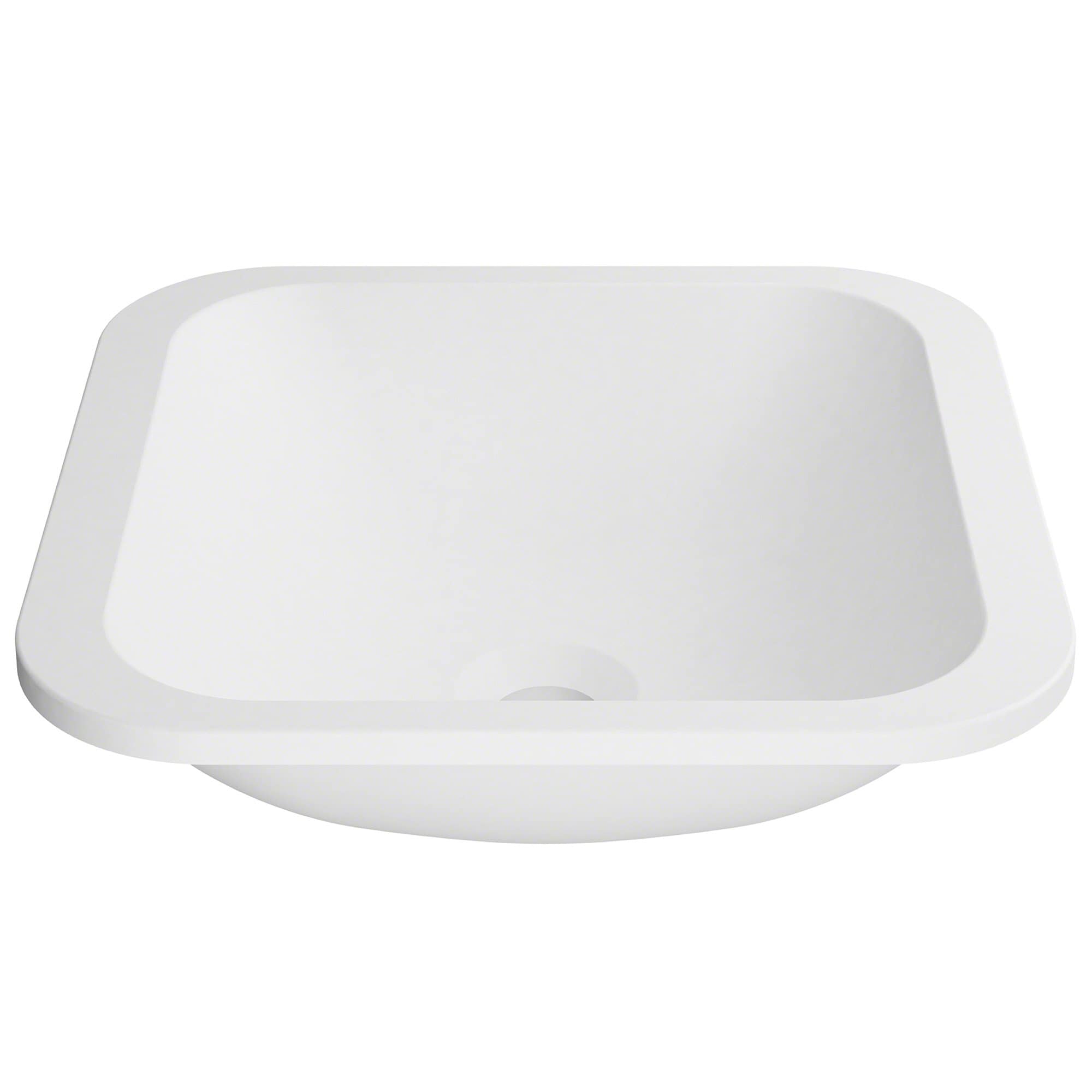 Kraus Natura 14 1 2 Square Undermount Stone Resin White Bathroom Sink Overstock 19496562