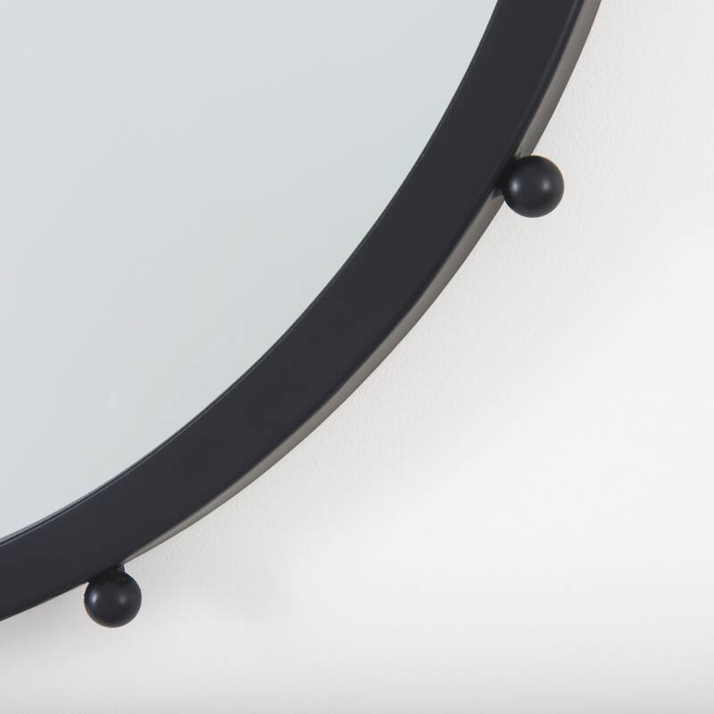 Elena Metal Beaded Frame Round Mirror