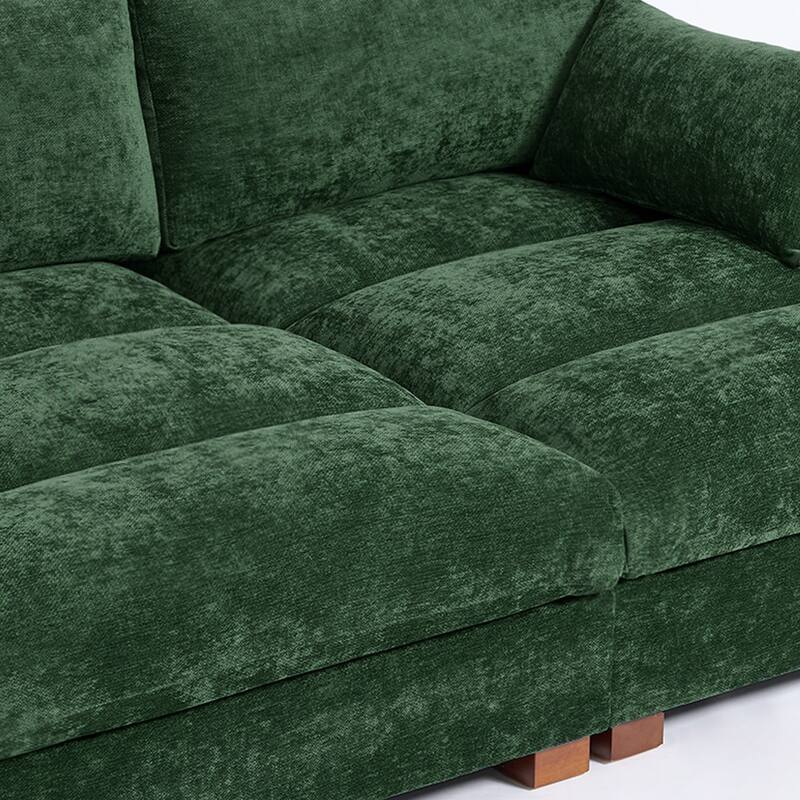 82.5"W Chenille Upholstered Sectional Modular Sofa With Chaise