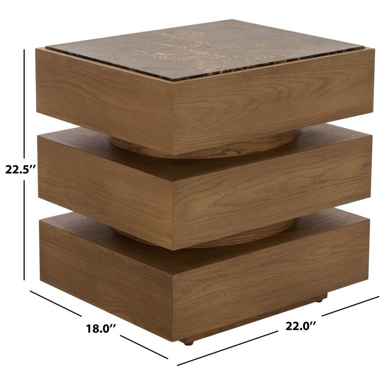 SAFAVIEH Couture Shayrina Marble Accent Table - 22"W x 18"D x 23"H