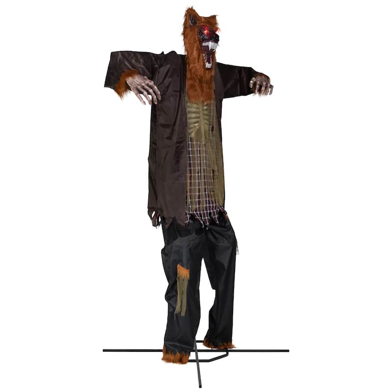 Huge Lighted and Animated Talking Werewolf Commercial Outdoor Halloween Decoration - 12'