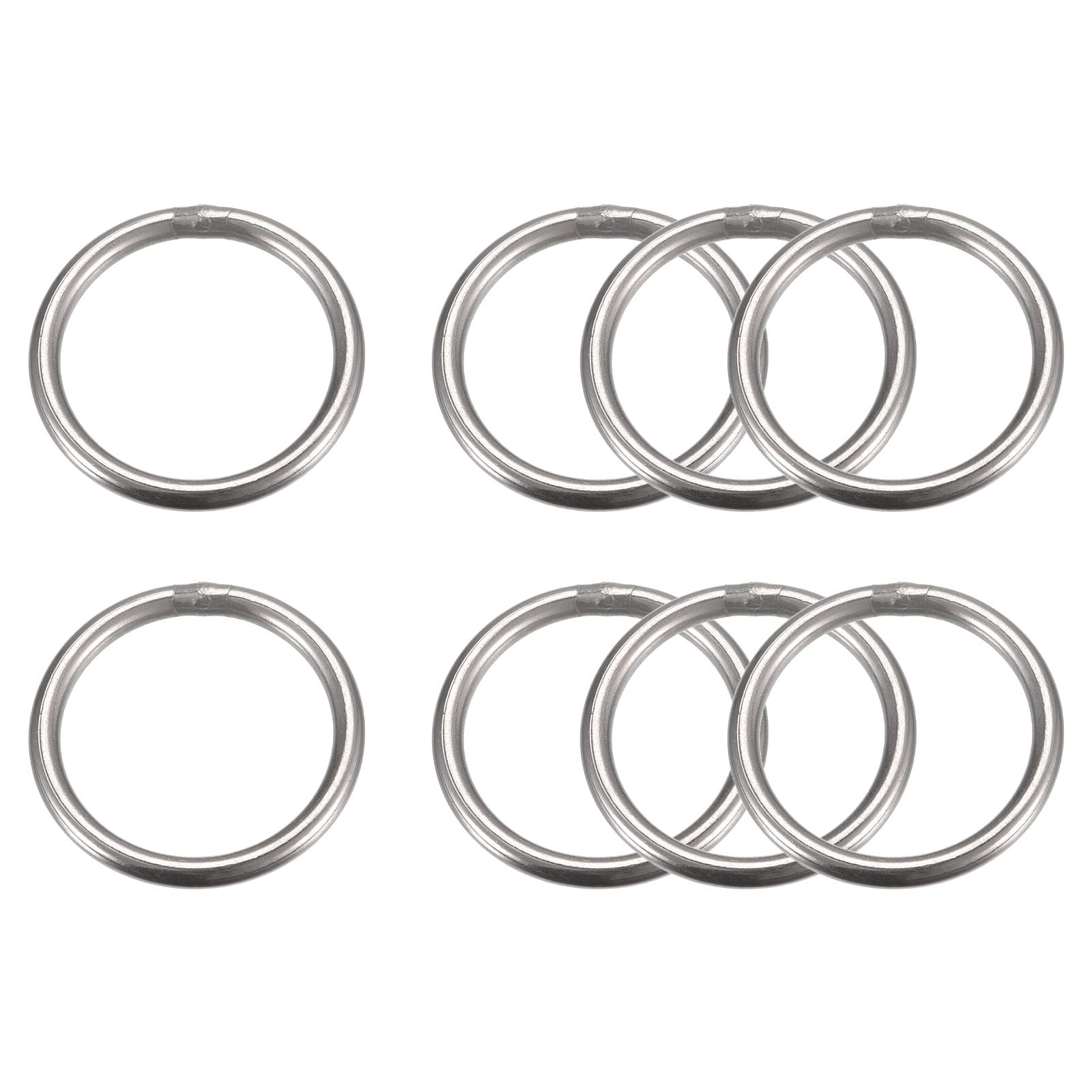 Unique Bargains Stainless Steel O Rings, Multi-Purpose Metal Welded O-Rings Round Ring - Silver Tone - 90x5mm, 5pcs