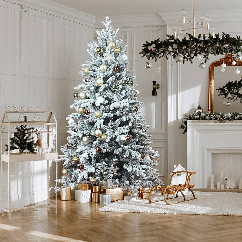 PE/PVC Fireproof Artificial Christmas Tree - 6 Foot/White