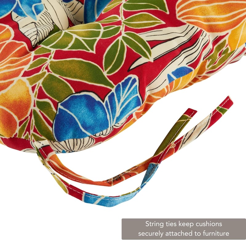 Aloha Floral 21 x 42-inch Outdoor Seat/Back Chair Cushion (Set of 2) (Cushions Only)