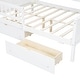 preview thumbnail 12 of 26, Wood House Platform Beds with LED, Storage Shelves, Drawers and Guardrail, Full Size Bed Frame w/Slats Support for Kids