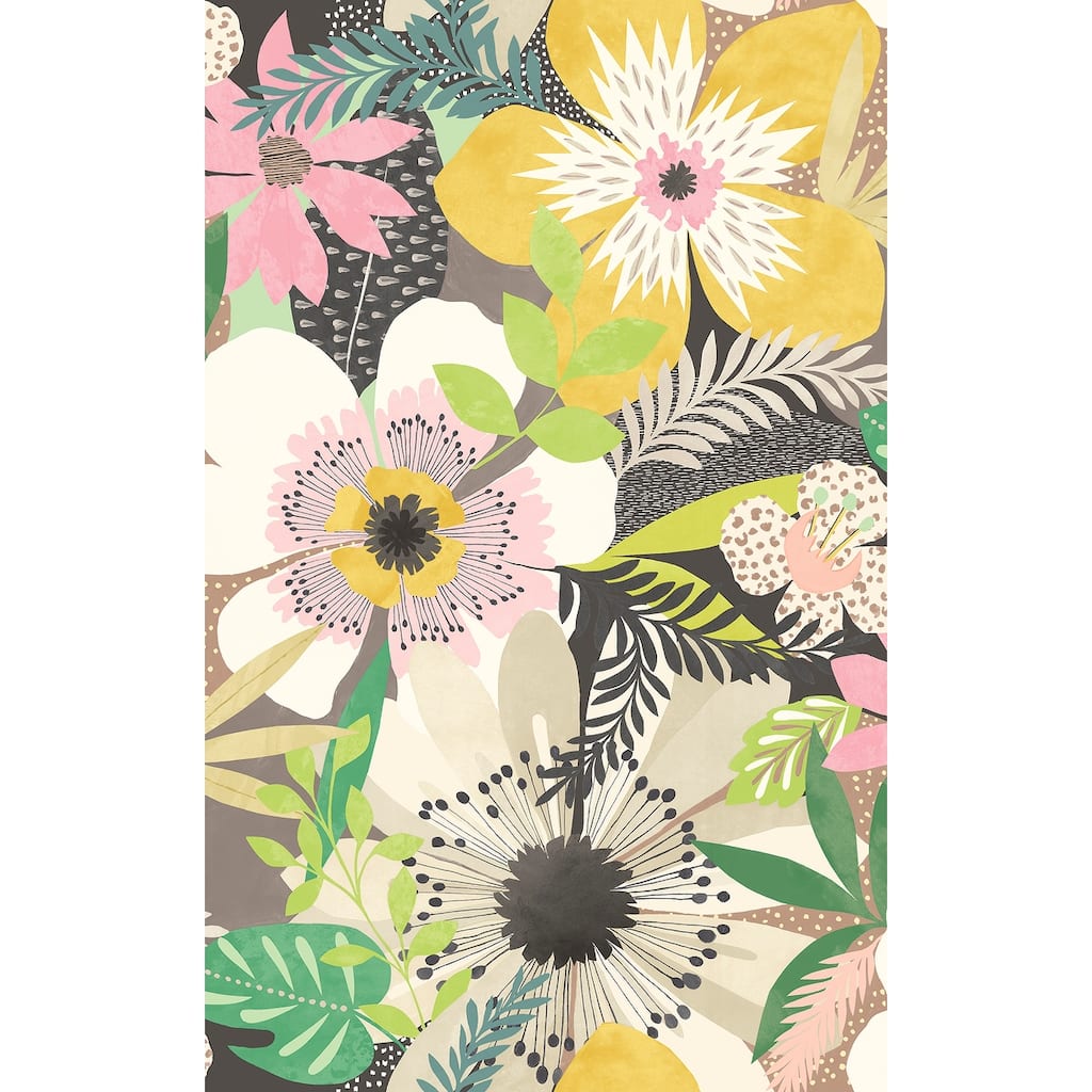 Janis Mustard Floral Riot Wallpaper
