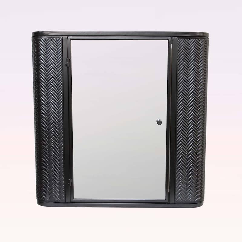 Modern Wall-Mounted Bathroom Cabinet with Mirror,Metal Framed Door,2 Shelves,Over Toilet or Vanity Organizer