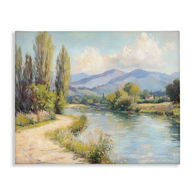 Stupell Along The Mountain River Canvas Wall Art Design By Petal Prints Design - 48 x 36