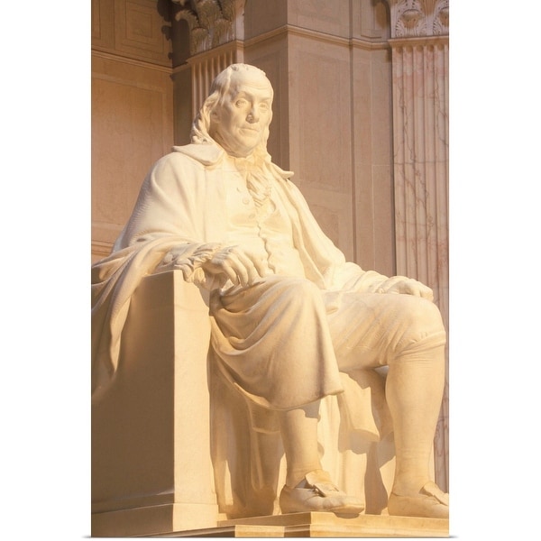 "USA, Philadelphia, Benjamin Franklin statue at Franklin Institute" Poster Print