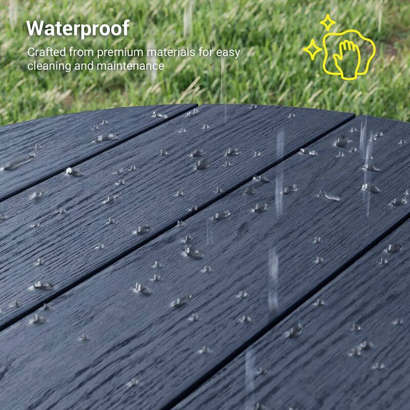 HDPE All-weather Outdoor Side Table, Easy Install Patio Table