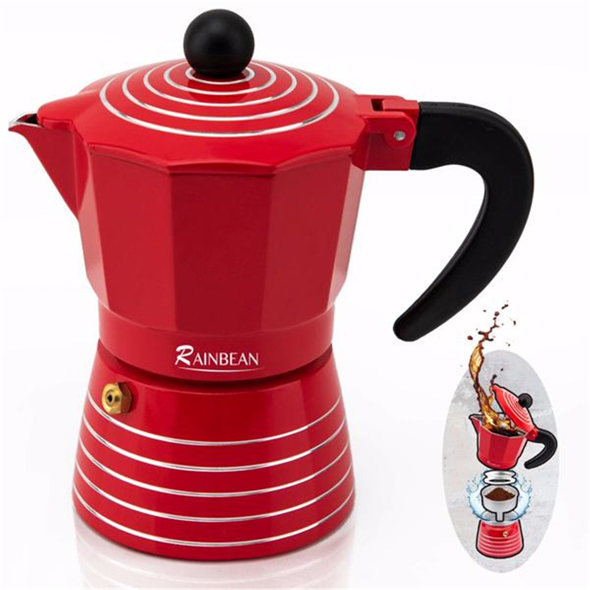 Sorelle Home & Kitchen | Stovetop Espresso and Coffee Maker | Moka Pot for  Classic Italian and Cuban Café Brewing | Cafetera (6 Cup) …