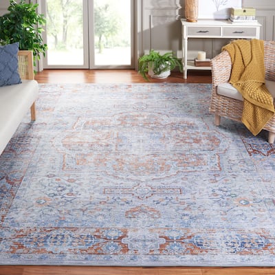 SAFAVIEH Tucson Machine Washable Slip Resistant Adelisa Traditional Rug