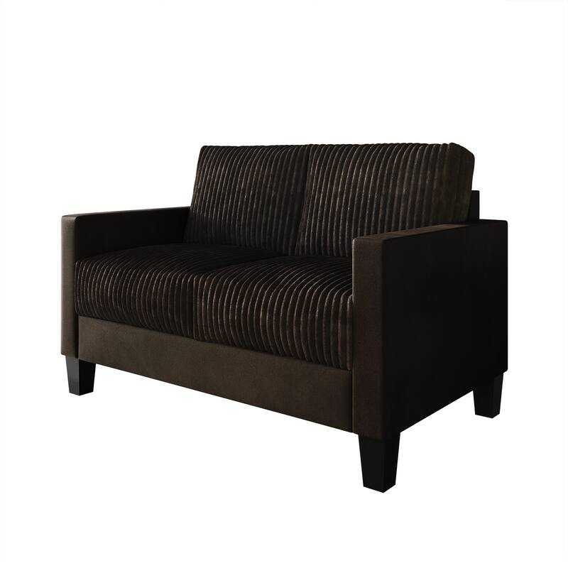 CraftPorch Corduroy Mid-Century Modern Velvet Upholstered Loveseat