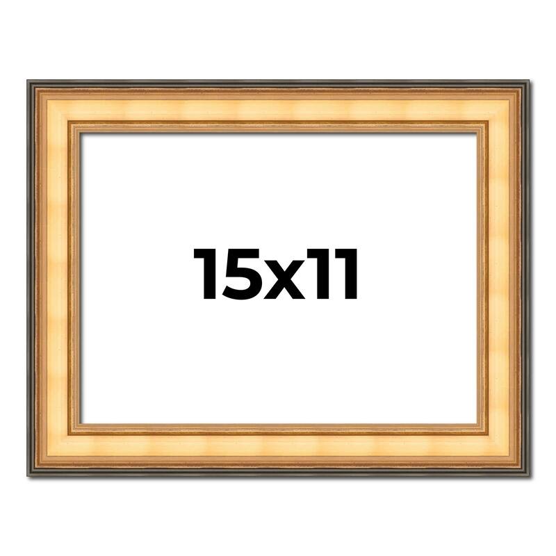 15x11 Frame Gold Plein Aire Solid Wood Picture Frame Width 2 Inches |