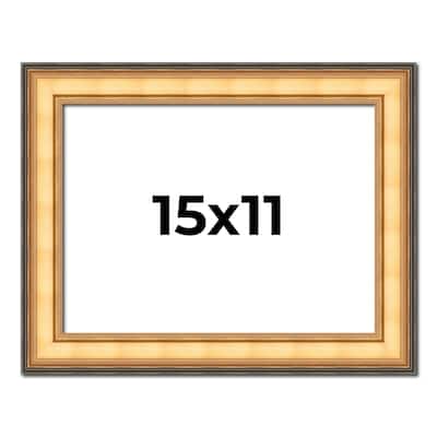 15x11 Frame Gold Plein Aire Solid Wood Picture Frame Width 2 Inches |