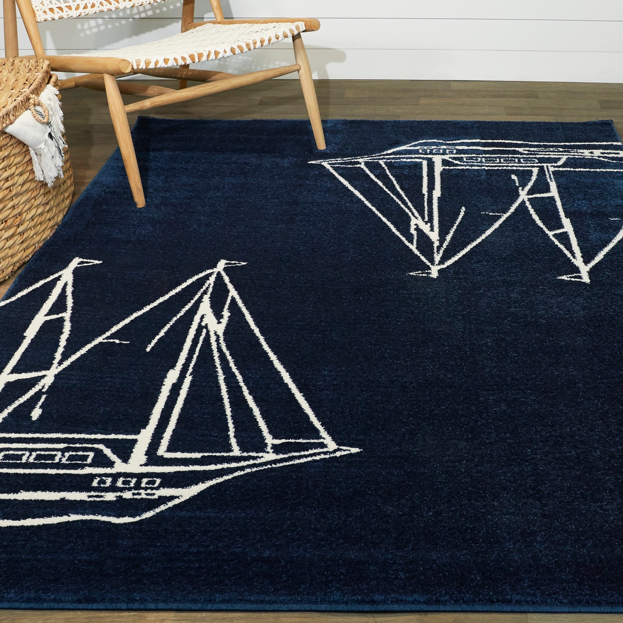 Nautical Lampshades Ideal To Match Nautical Sailing Cushion & Nautical Wallpaper 