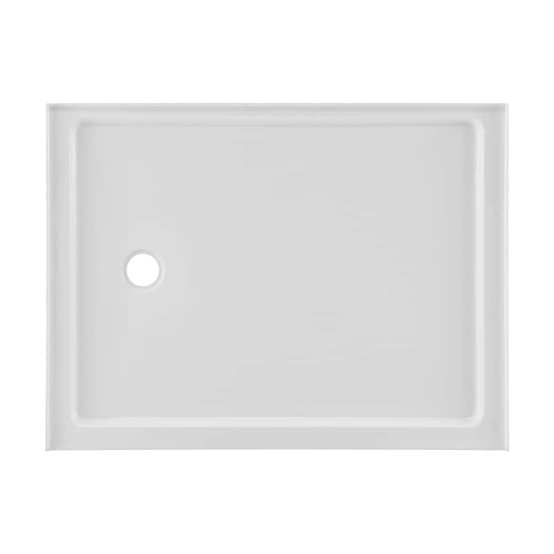 Carré 48" x 36" Acrylic White, Single-Threshold, Left Drain, Shower Base