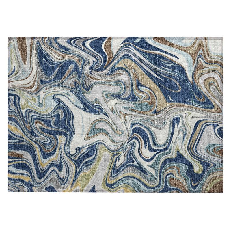 Machine Washable Indoor/ Outdoor Contemproary Fusion Chantille Rug