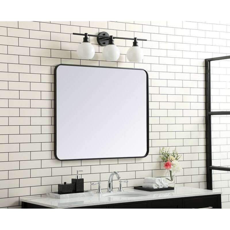 Ezra Soft Corner Metal Rectangular Mirror
