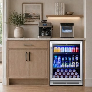 Yeego 23.4 Inch Beverage cooler 140 Can Can Built-in/ Freestanding Beverage Refrigerator - 24 inch