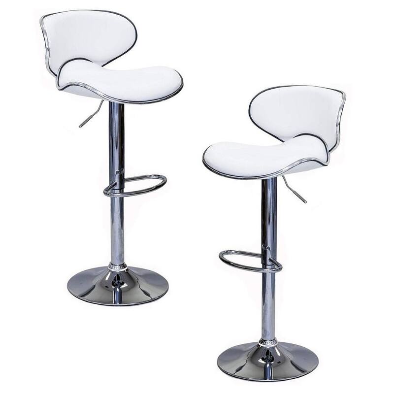 Alegria Adjustable Stool (Set of 2) - 19.5''D x 18'' W - White