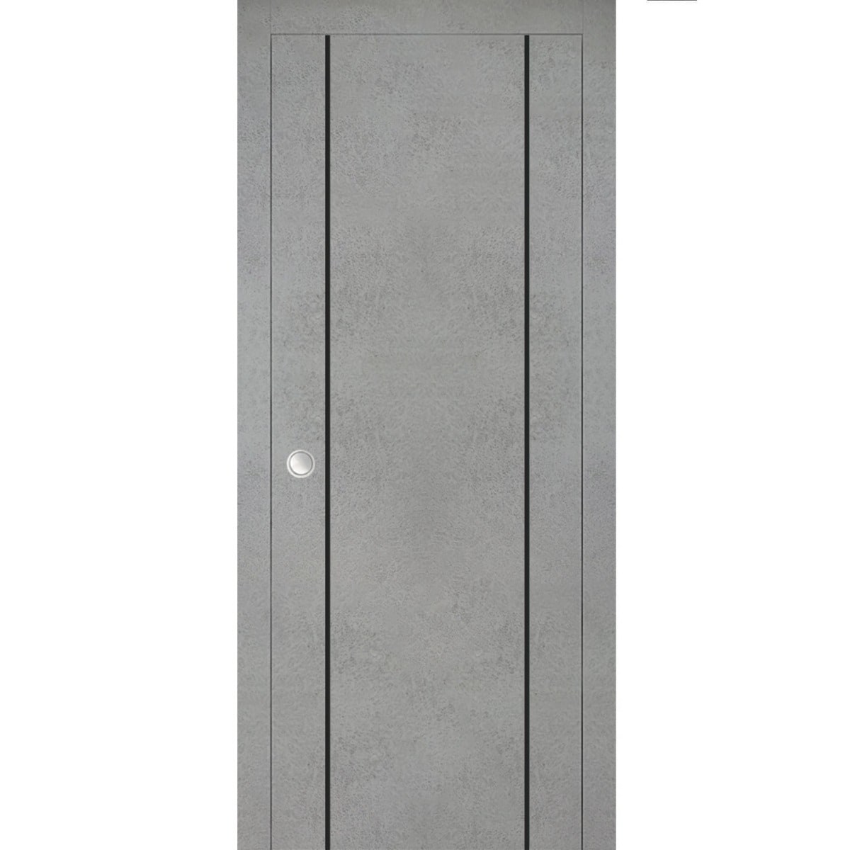 SartoDoors Planum 0016 | Interior French Doors French Door | Solid Wood | Hardware Set | 28x80, Concrete Bedroom Door