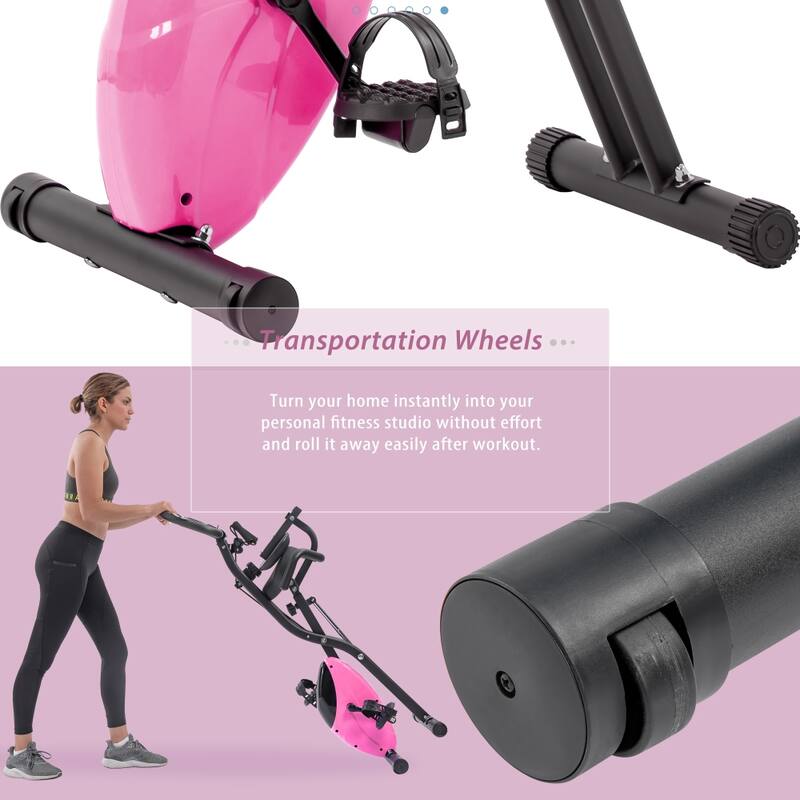 Upright Folding Exercise X-Bike with 16-Level Adjustable Resistance