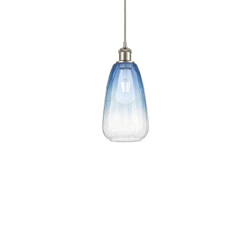 Innovations Lighting 516-1P-13-6 Brookhaven Almond Pendant Brookhaven - Brushed Satin Nickel / Sapphire Blue