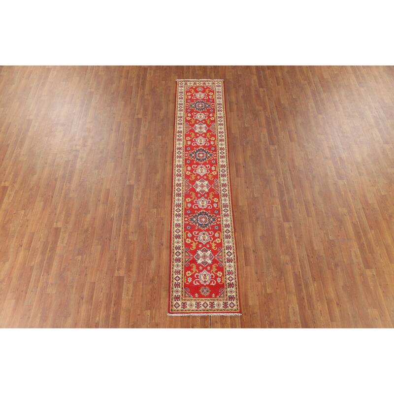 Kazak Oriental Runner Rug Hand-Knotted Wool Carpet - 2'1" x 9'11"