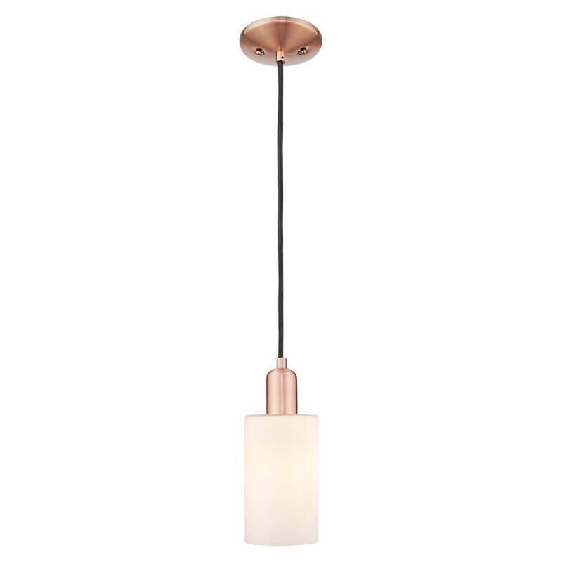 Innovations Lighting Endless Possibilities Arcadia - Clymer - 1 Light 4" Cord Hung Mini Pendant - Antique Copper/Matte White