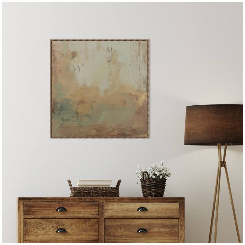 Kate and Laurel Sage Horizon No. 2 by Amy Lighthall Framed Canvas Wall Art Print