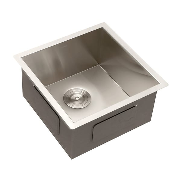 Stainless Steel Deep Single Bowl Kitchen Sink Rv Sink Basin 17 X 19 Black