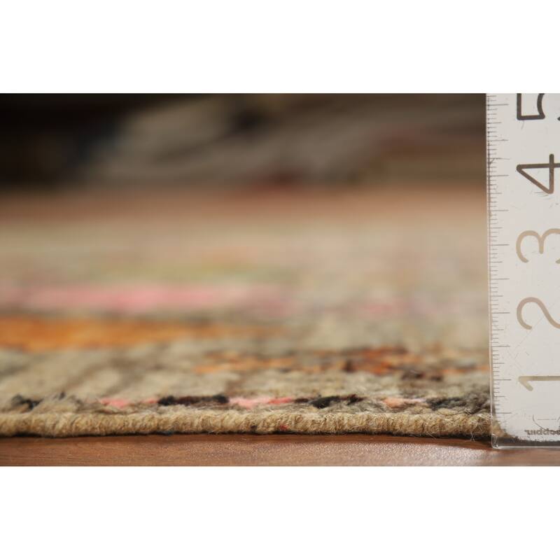 Geometric Moroccan Square Area Rug Hand-Knotted Wool Carpet - 5'9" x 6'4"