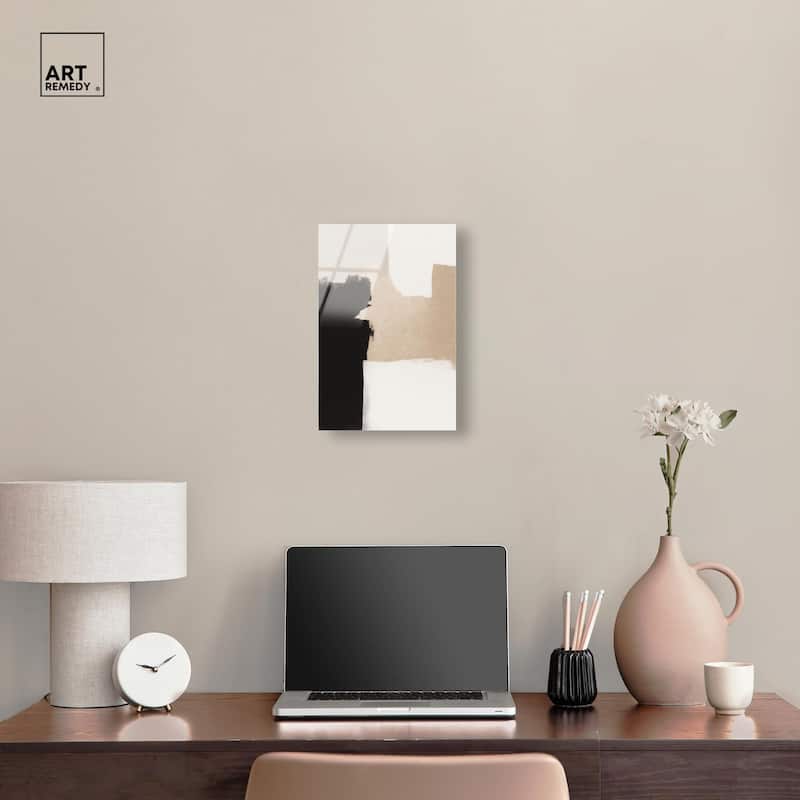 Beige and Black I Acrylic by Art Remedy, Ready to Hang