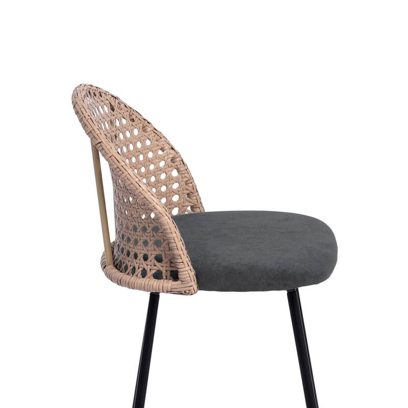 28"/29" Set of 2 Rattan Counter Height Swivel Bar Stools Chenille Cushion