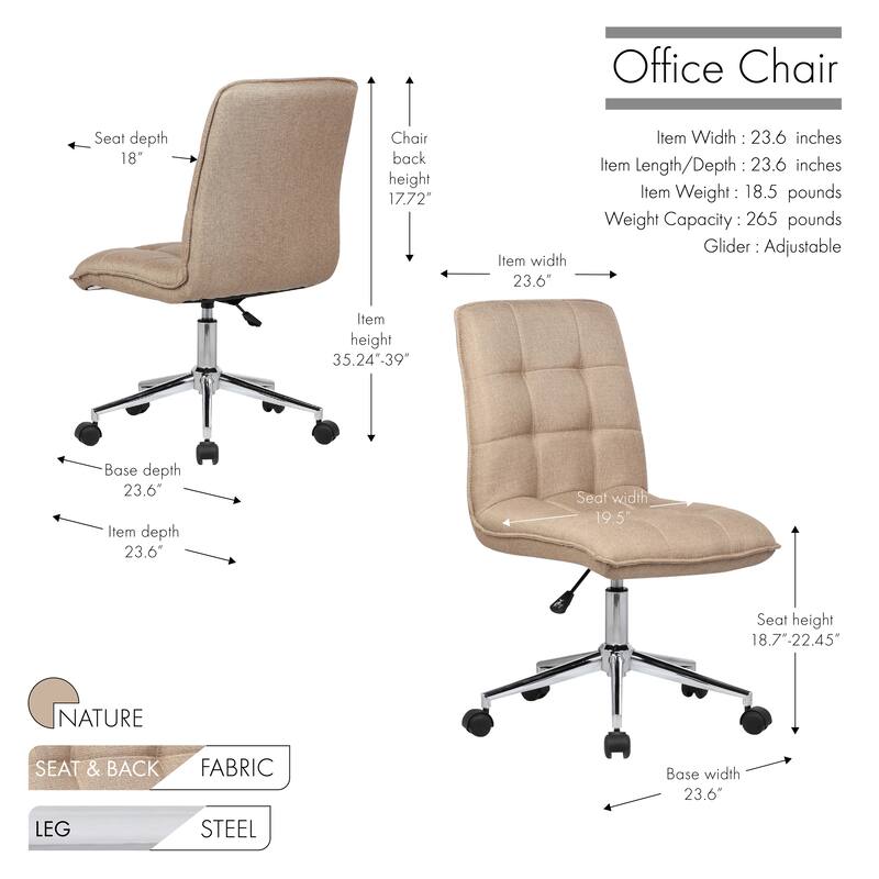 Porthos Home Leanne Adjustable Office Chair