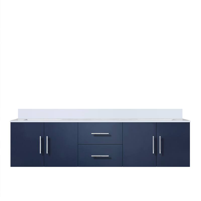 Geneva 72 in. W x 22 in. D Dark Grey Double Bath Vanity and Cultured Marble Top