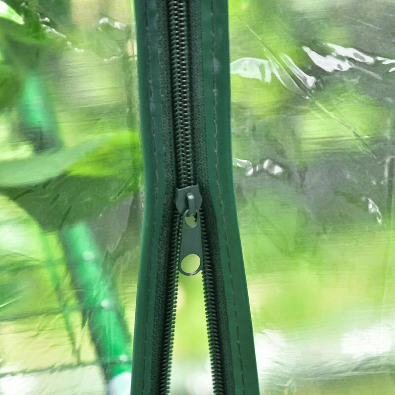 Clear Plastic Steel Frame Walk-In Greenhouse with Shelves and Cover - Clear-56.25" L x 56.25" W x 76.75" H