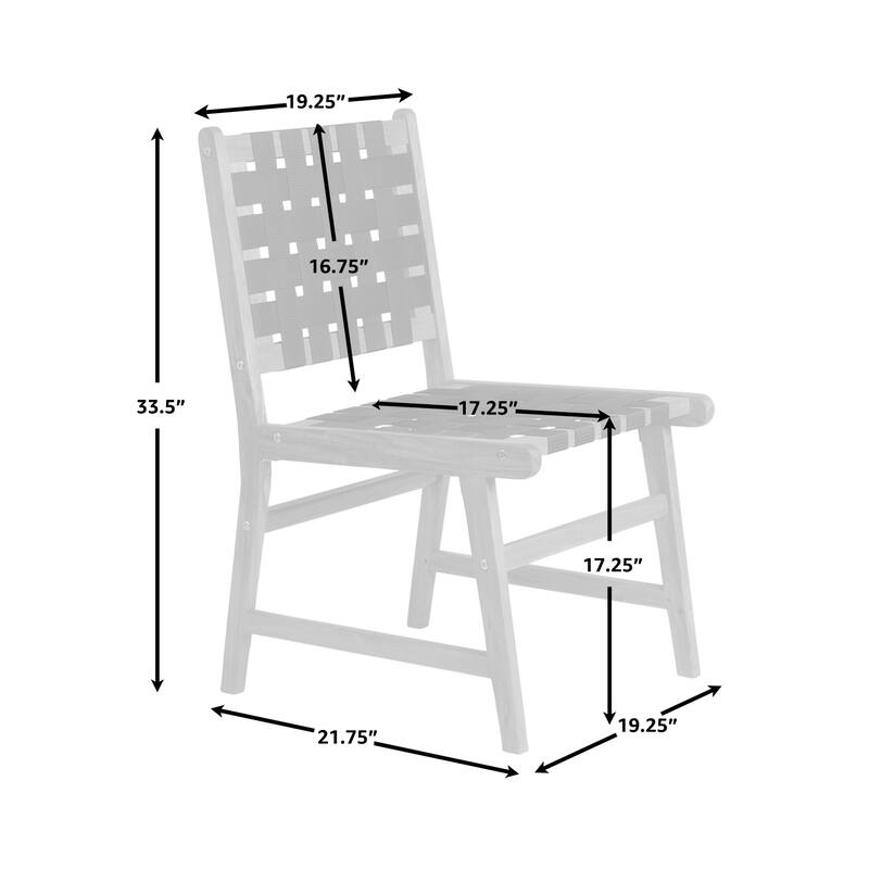 Sava Indoor-Outdoor Armless Dining Side Chair, Black