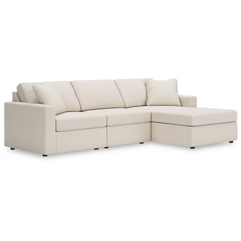Signature Design by Ashley Modmax Beige 3-Piece Sectional with Chaise - 109" W x 68" D x 36" H - Right Facing