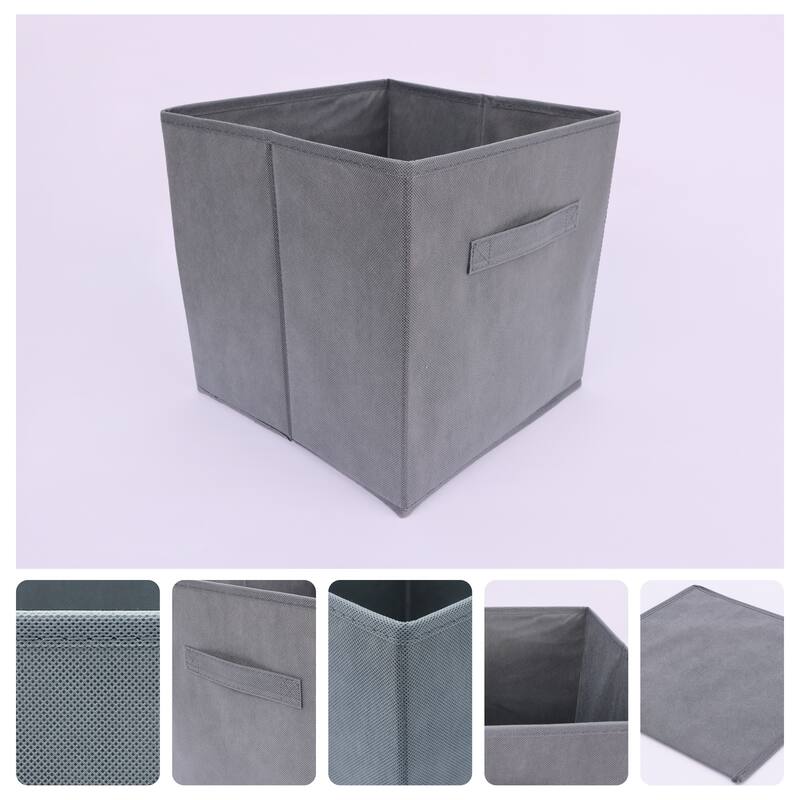 1 Pcs Collapsible Fabric Storage Cube Bin for Shelves Closet, 11 Inch Square Storage Basket for Organizing Clothes Books - Grey