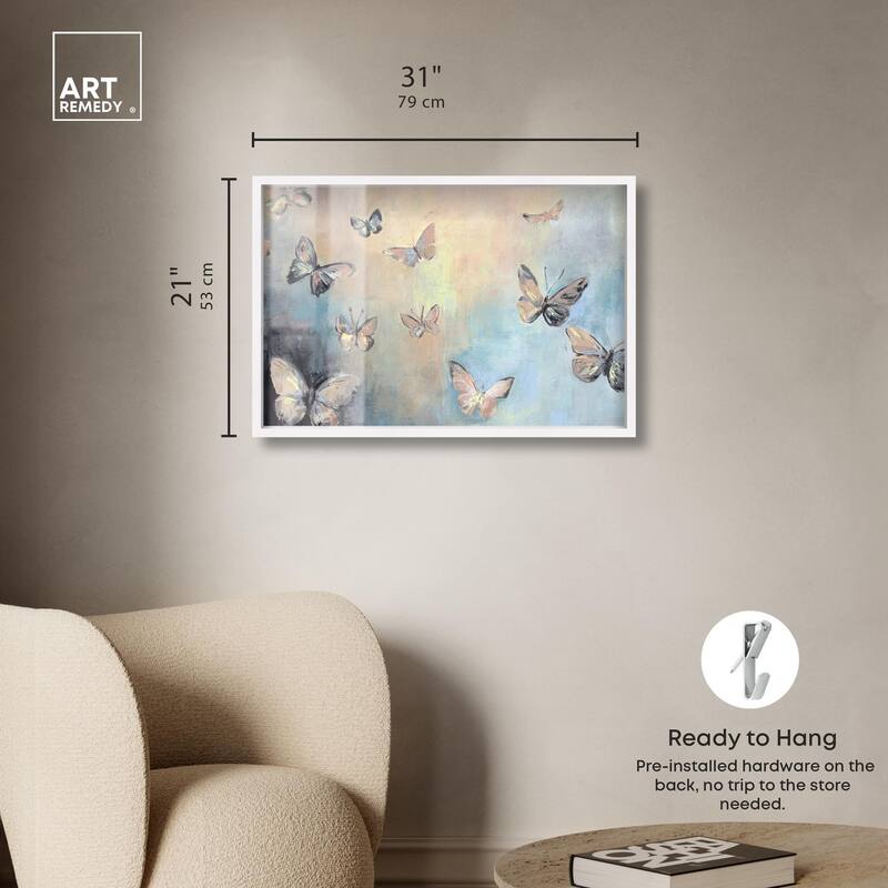 Textured Butterflies I Shadowbox by Art Remedy