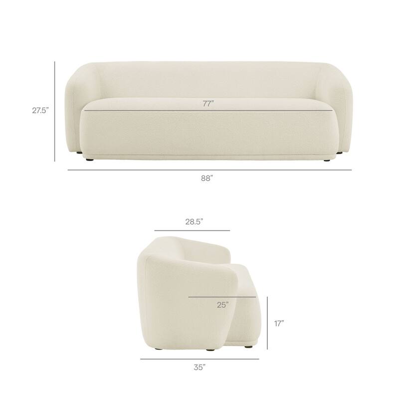 Monica 88 Inch Boucle Fabric Sofa