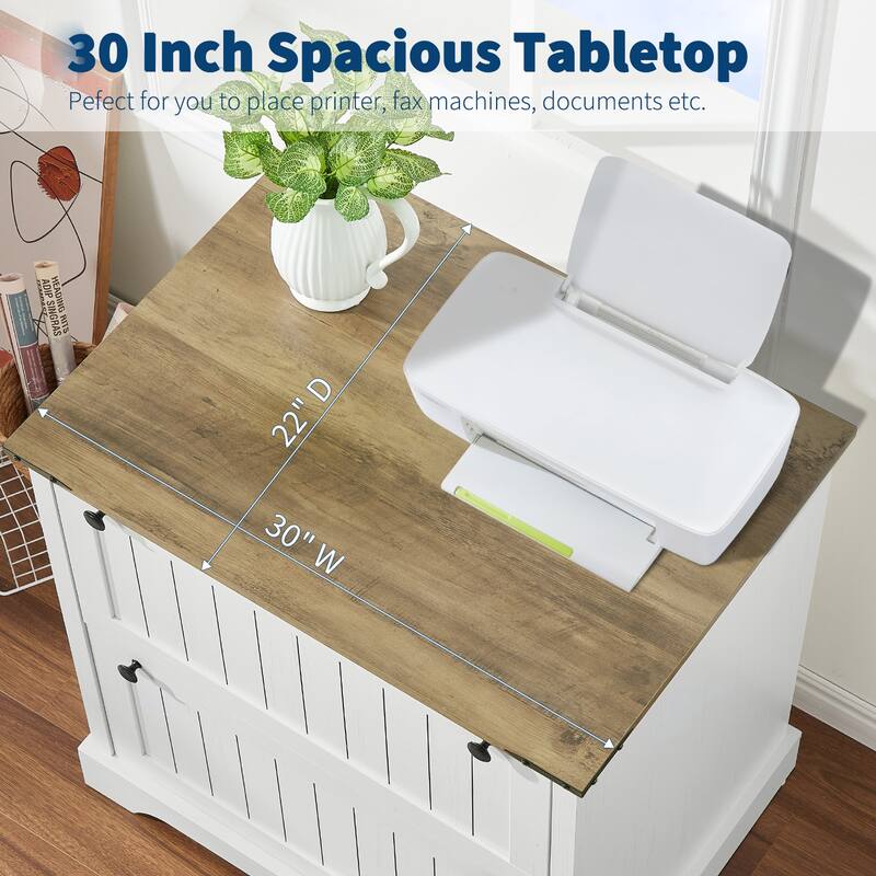 Farmhouse File Cabinets with 2 Drawers,30" File Cabinets with Hanging File Folders for Documents
